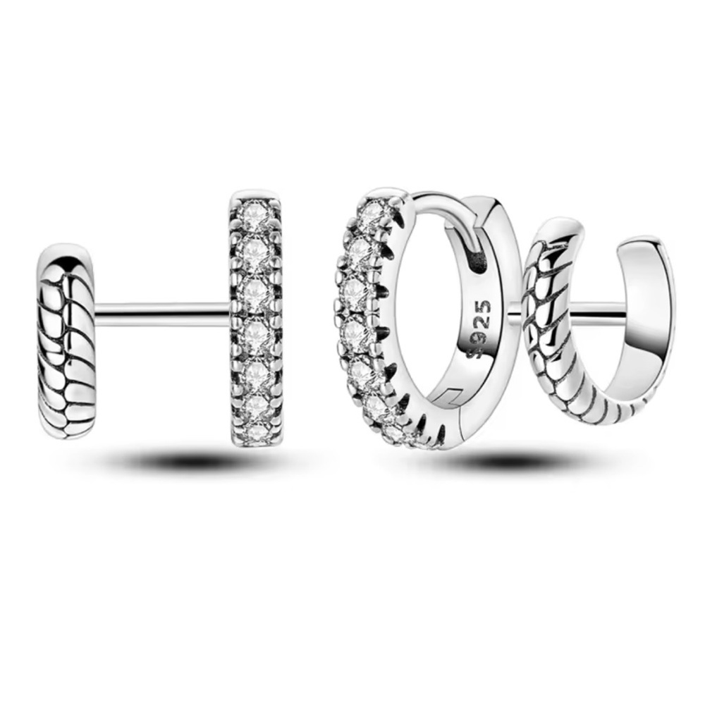 Sterling Silver Double Hoop Mini Small Huggie Earrings Brand New
